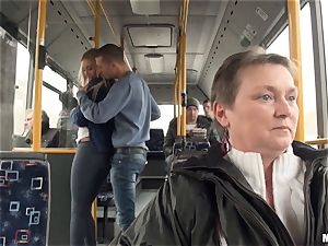 Lindsey Olsen tears up her stud on a public bus